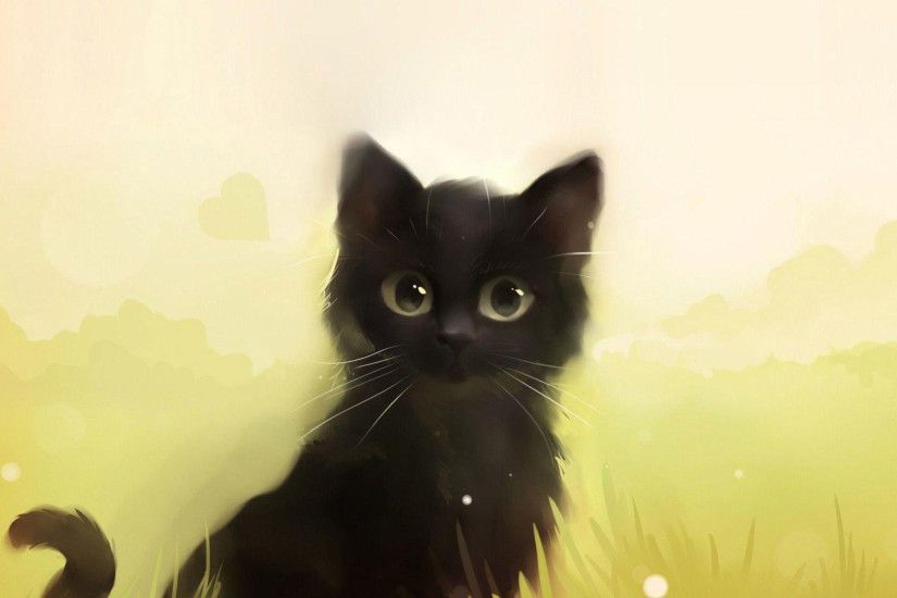 hd pics photos cute black animated black cat hd quality desktop background  wallpaper