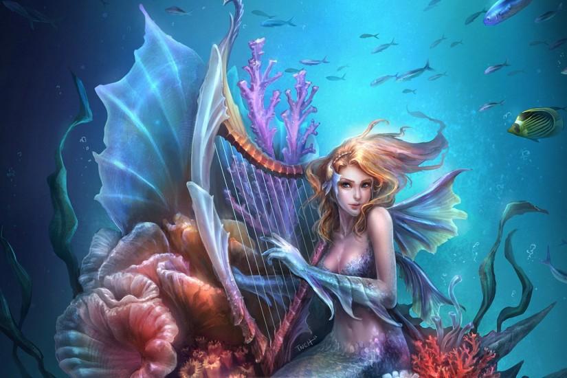 merpeople fantasy | Fantasy Mermaid Wallpaper/Background 1920 x 1080 - Id:  341002 .