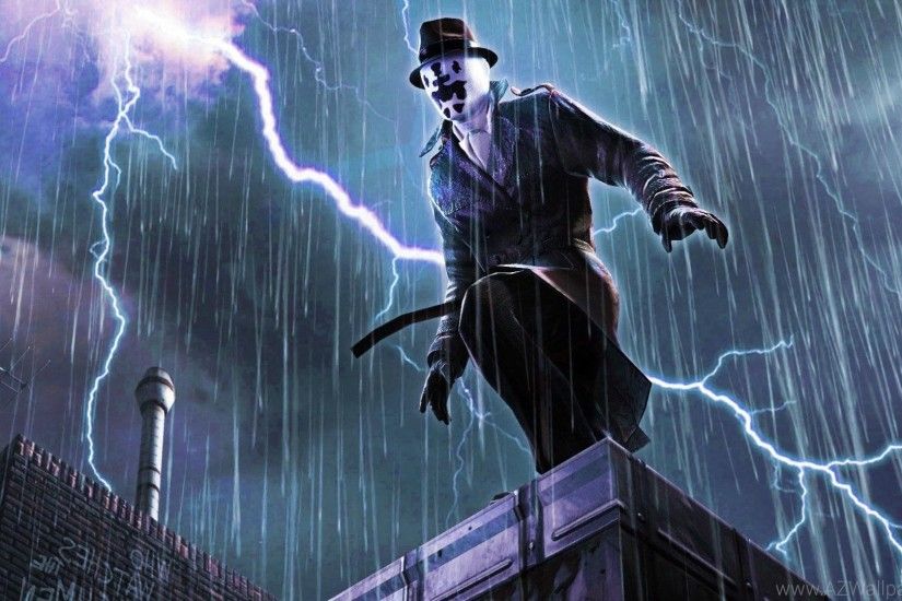 Watchmen Night Rain Rorschach Lightning
