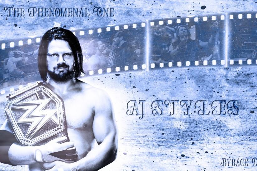 ... AJ Styles WWE World Champion Wallpaper by byback92
