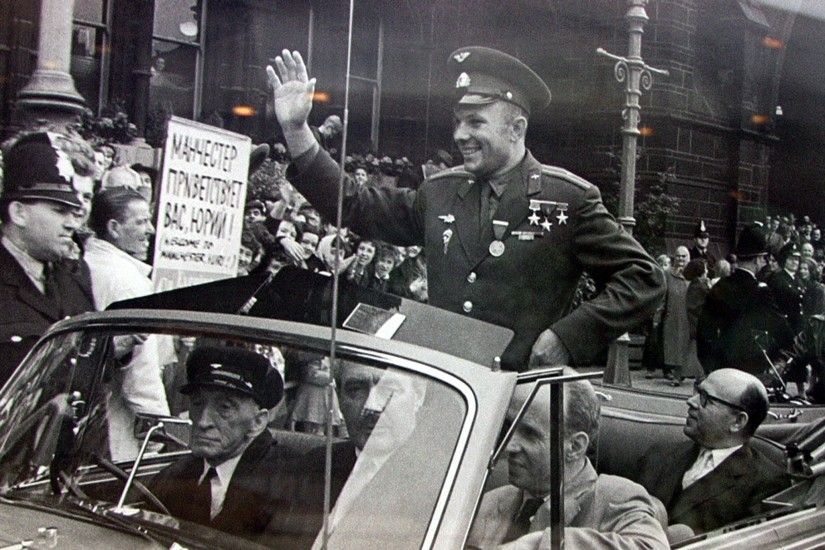 Yuri Gagarin on parade