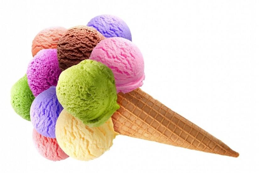food sweet dessert colored balls white background waffle horn ice cream of  the tube