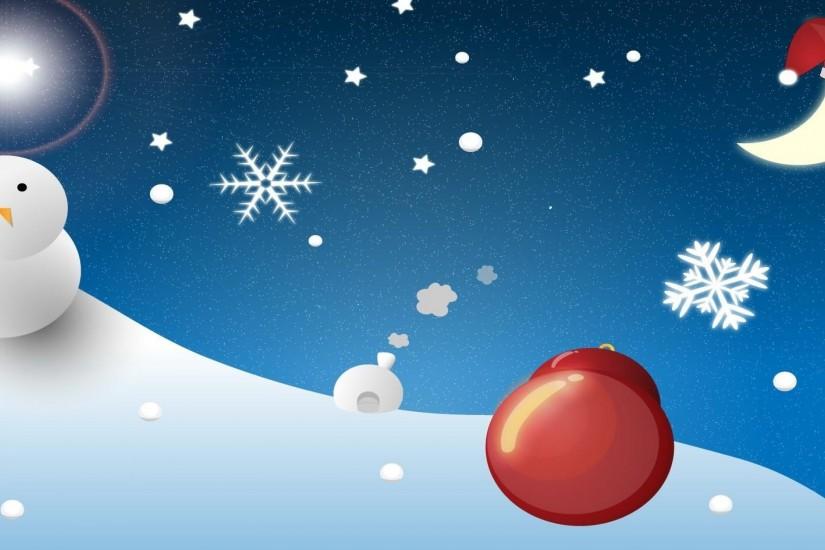 3840x2160 Wallpaper snowman, moon, christmas, snowflakes, christmas  decorations, balloon