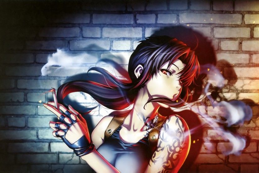 anime, Anime Girls, Revy, Black Lagoon, Smoking, Cigarettes Wallpapers HD /  Desktop and Mobile Backgrounds