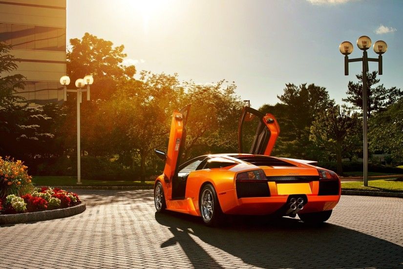 Cars Exotic Italian Lamborghini Murcielago LP640 Orange Sunlight Vehicles