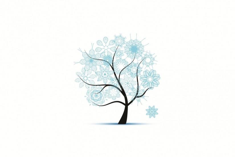 Snow minimalistic trees simple background white background