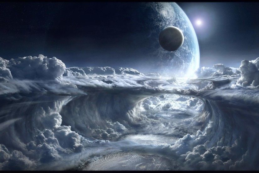 Download Wallpaper Â· cloudsscifi- planetspace