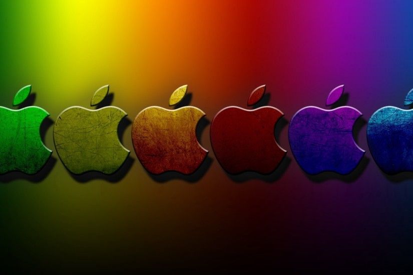Colorful Apple Mac Logos Background