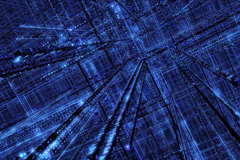 Abstract Binary Blue Digital Art Matrix