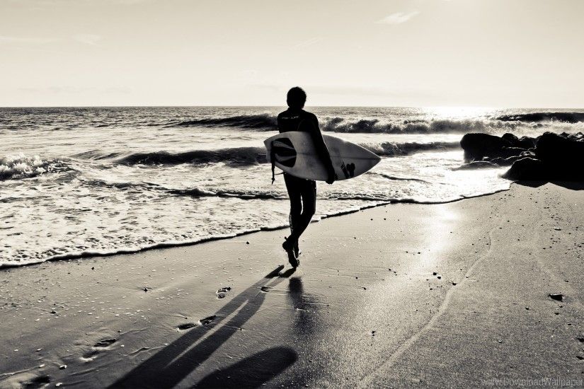 Beach, Board Outline, Coast, Ocean, Sand, Shadow, Surfer, Surfer