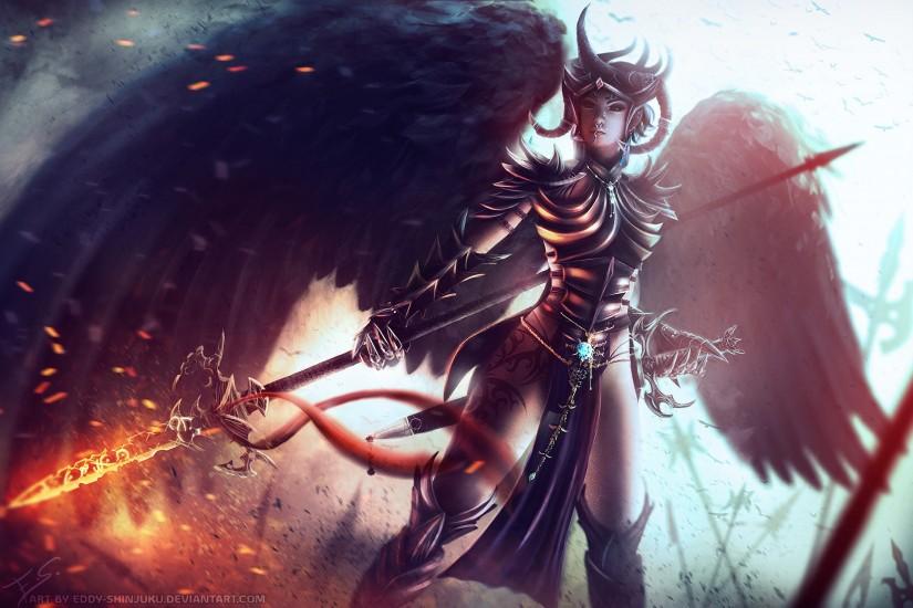 Armor Artwork Birds Dungeons And Dragons Horns Jewelry Spears Swords  Tattoos Warriors Weapons Wings Women Wallpaper