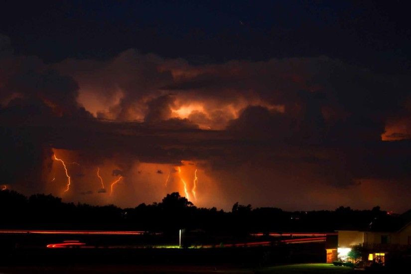 Sky Thunderstorm Storm Clouds Rain Nature Lightning 3D Background Images