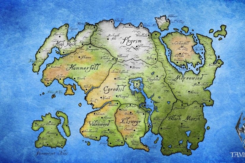Elder Scrolls, Map, The Elder Scrolls V: Skyrim, The Elder Scrolls IV:  Oblivion, The Elder Scrolls III: Morrowind, Tamriel Wallpapers HD / Desktop  and ...