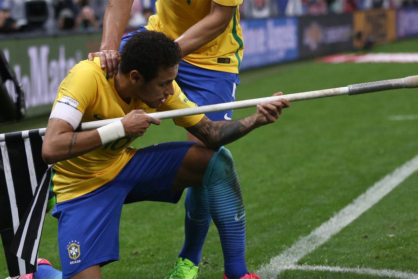 Neymar brincadeira Brasil Paraguai Eliminatorias 2018 28032017