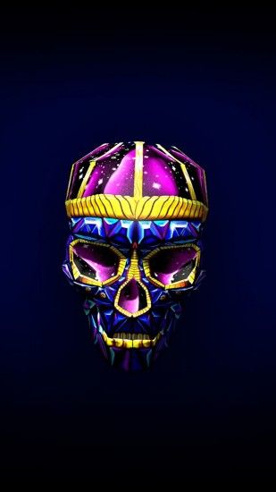 Preview wallpaper skull, art, bright, 3d 1440x2560