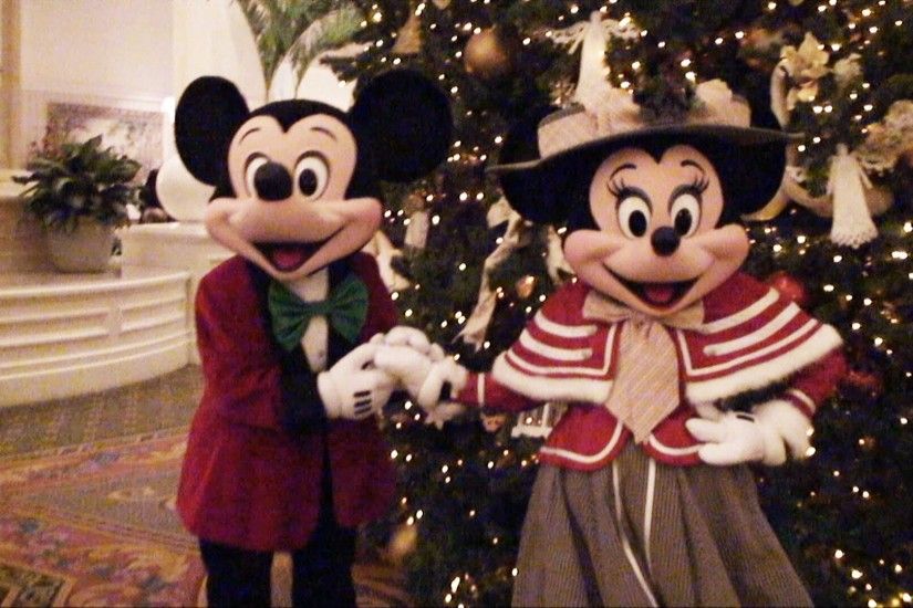 Mickey and Minnie Mouse Meet & Greet in Victorian Christmas Outfits -  Disney Grand Floridian Resort - YouTube