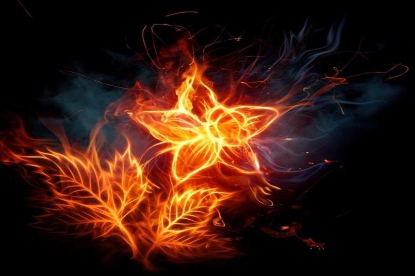 Flower on fire free desktop background - free wallpaper image
