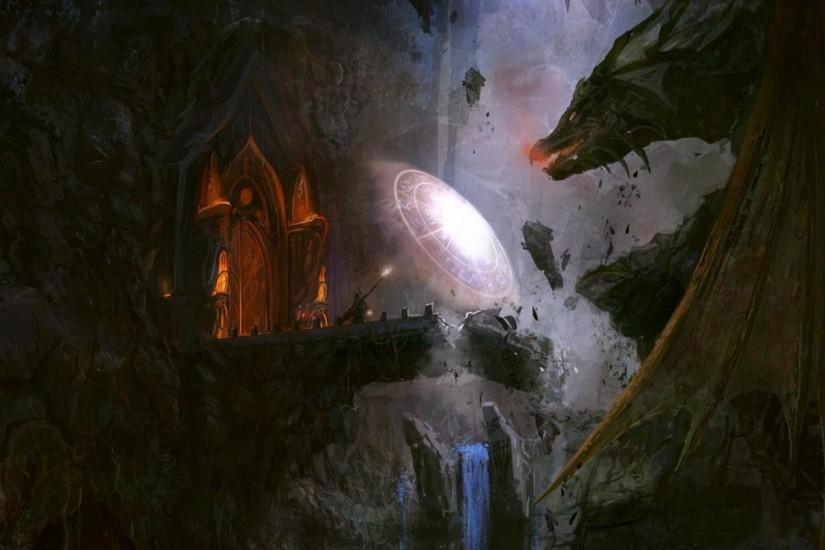 You shall not pass dragon and wizard battle art HD Wallpaper