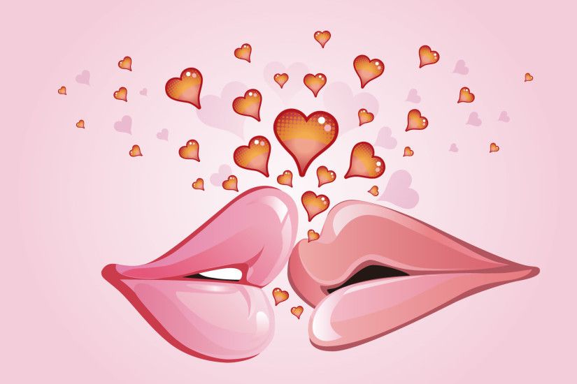 Lips & hearts wallpaper