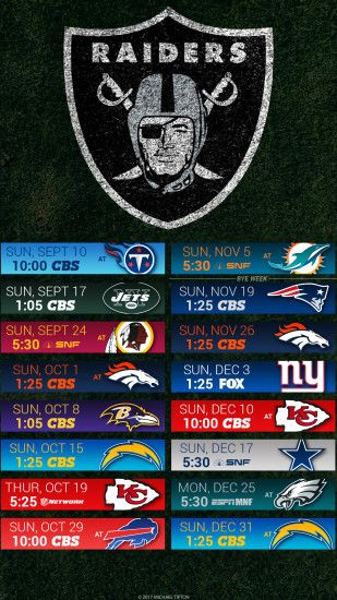 Oakland Raiders 2017 schedule turf logo wallpaper free iphone 5, 6, 7, ...