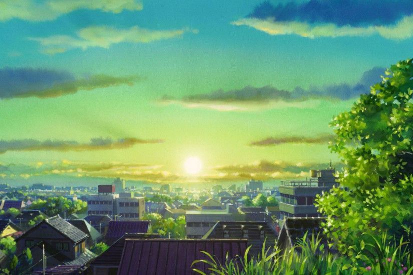 Anime cityscape wallpaper