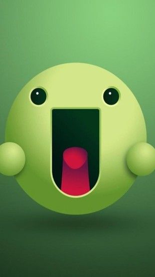 Green Smiley Emoticon Android Wallpaper ...