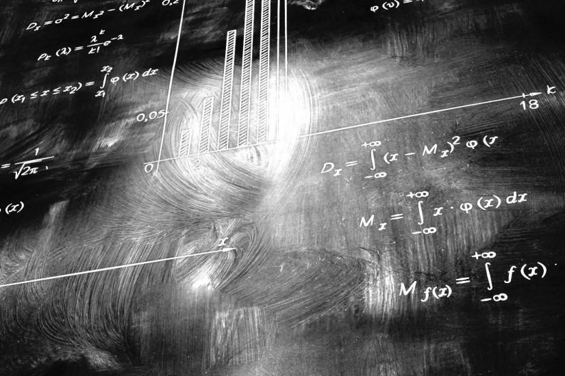 Math Physics Formulas on Chalkboard Tilting Loop FullHD Wallpaper