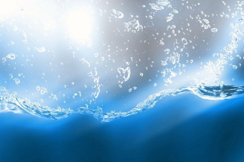 1920x1080 Wallpaper water, blue, bubbles, burst