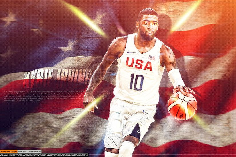 Kyrie Irving USA Flag and Team 1920x1080 Wallpaper