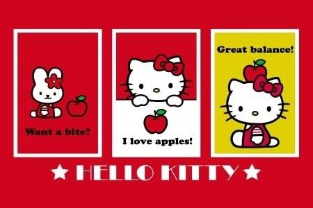 wallpaper, hello kitty, red, background, cute