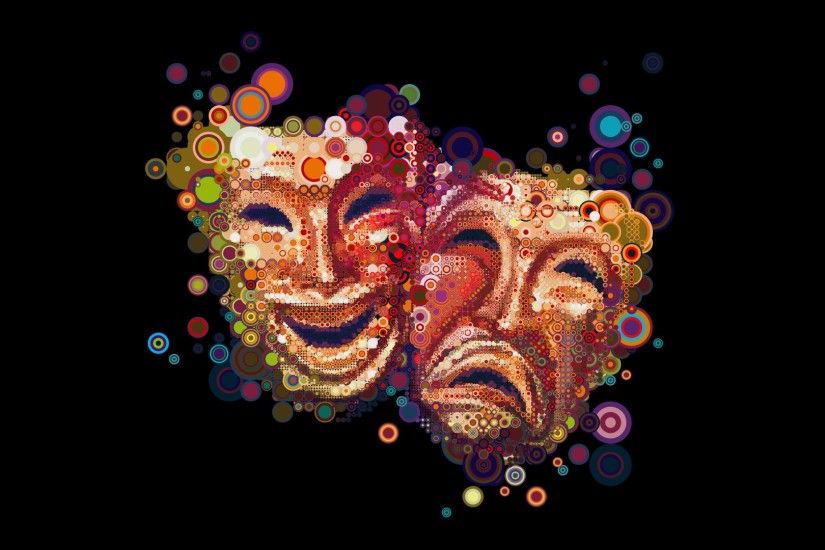 1920x1080 Wallpaper masks, emotions, colorful
