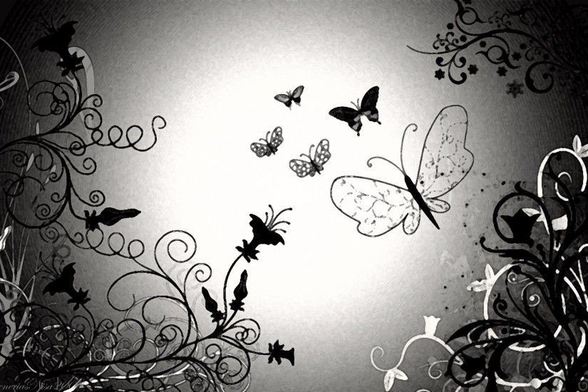 Butterfly Black And White wallpaper