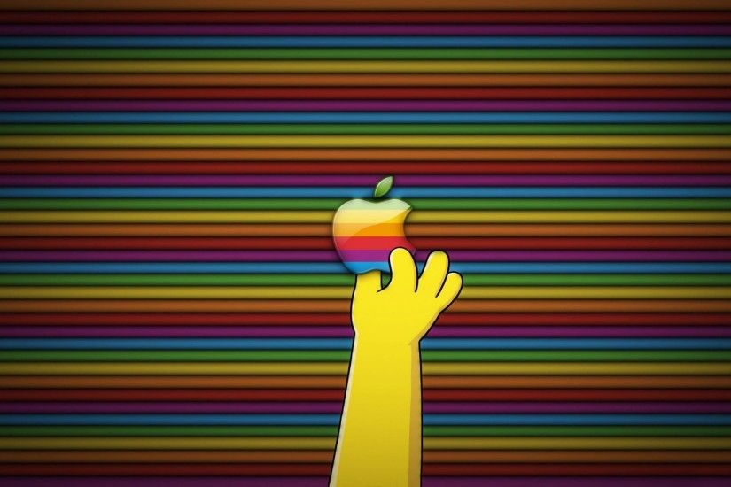 Homer Grabbing The Apple Logo