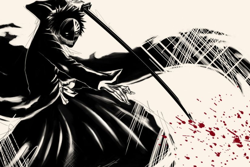 Anime Bleach Hollow Ichigo Mask Katana Kurosaki Swords