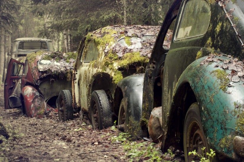 old Car, Abandoned, Moss, Rust, Urban Exploration Wallpapers HD .