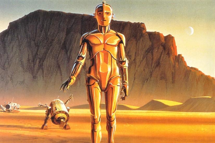 Star Wars R2D2 C-3PO Ralph McQuarrie wallpaper | 1920x1080 | 184169 |  WallpaperUP