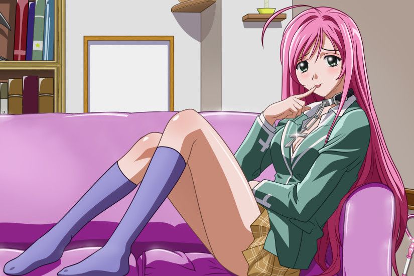 Anime - Rosario + Vampire Pink Hair Long Hair Anime Moka Akashiya Wallpaper