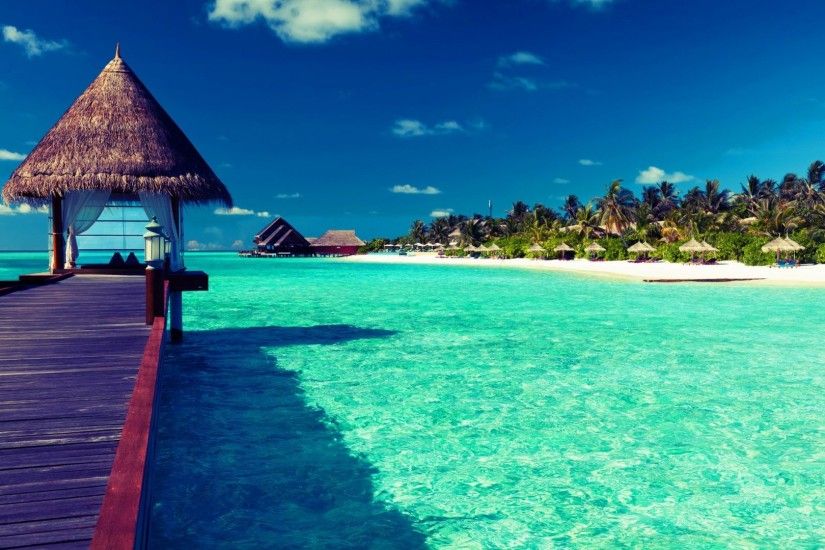 Tropical Beach Resort HD desktop wallpaper : High Definition .