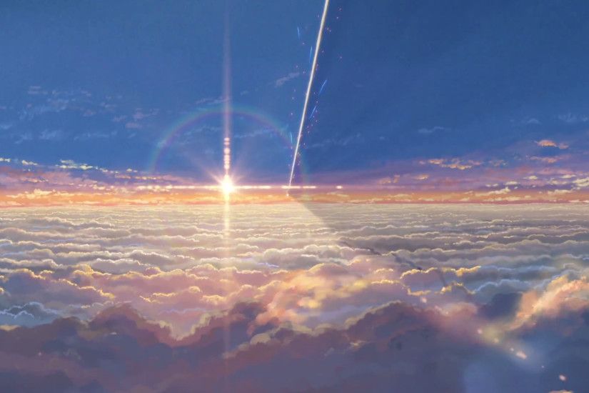 Anime - Your Name. Cloud Sunset Tavla Bakgrund