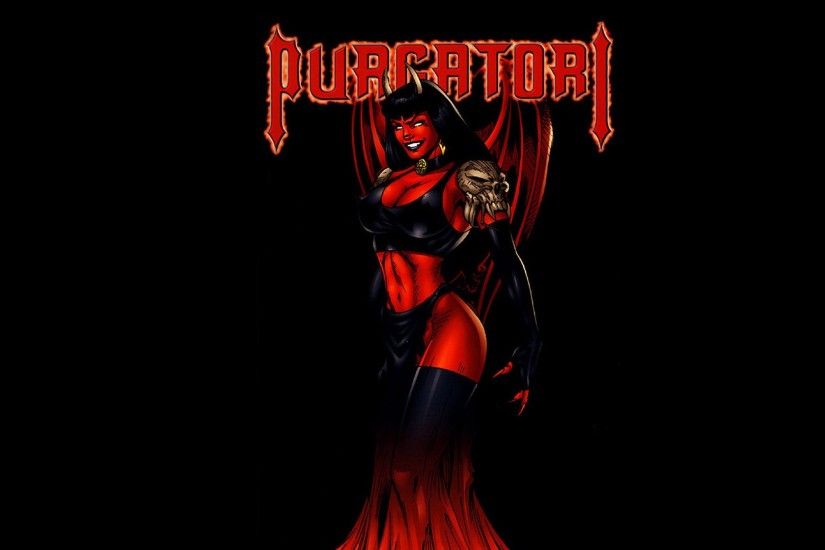 General 1920x1080 Purgatori comics Chaos Comics typography illustration  black background Lady Death