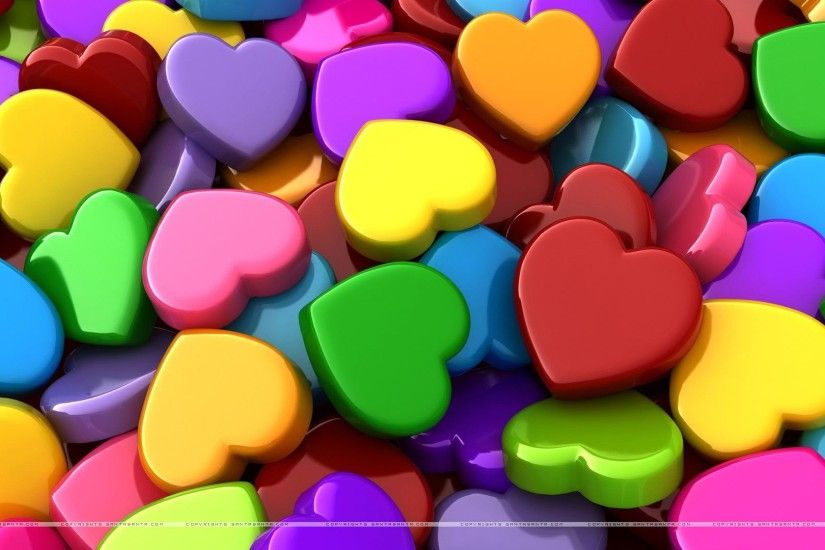 Colorful Hearts Wallpaper HD #ujT