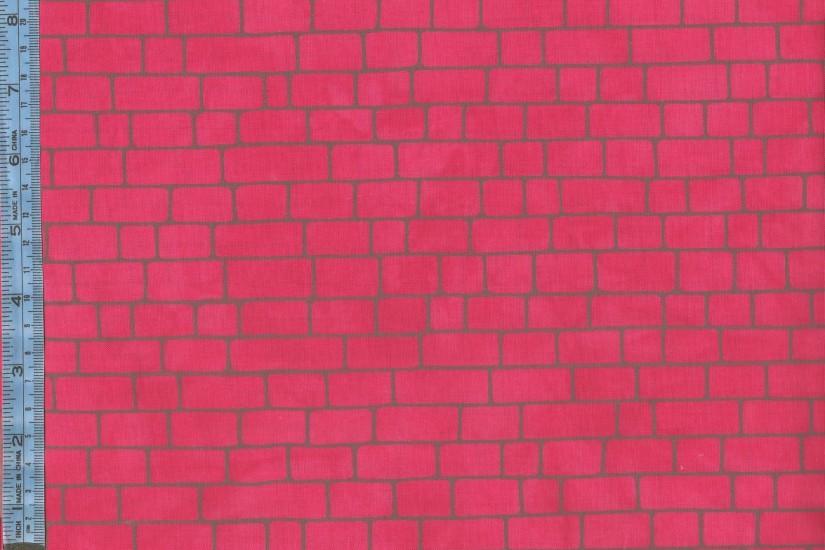 Great Wall - gray outlined brickwork on hot pink background