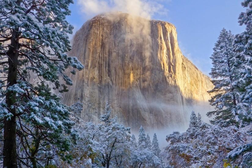 pixel Desktop Wallpapers : El Capitan In Winter Yosemite National Park .