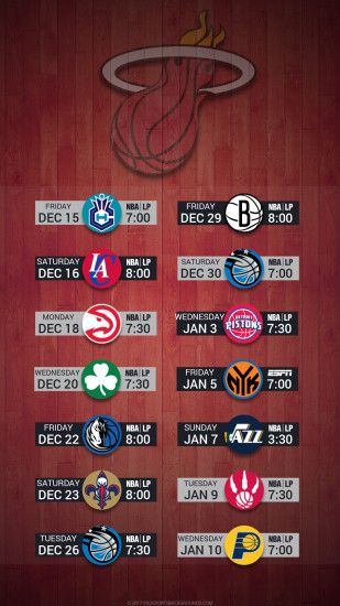Miami Heat 2017 schedule hardwood nba basketball logo wallpaper free iphone  5, 6, 7
