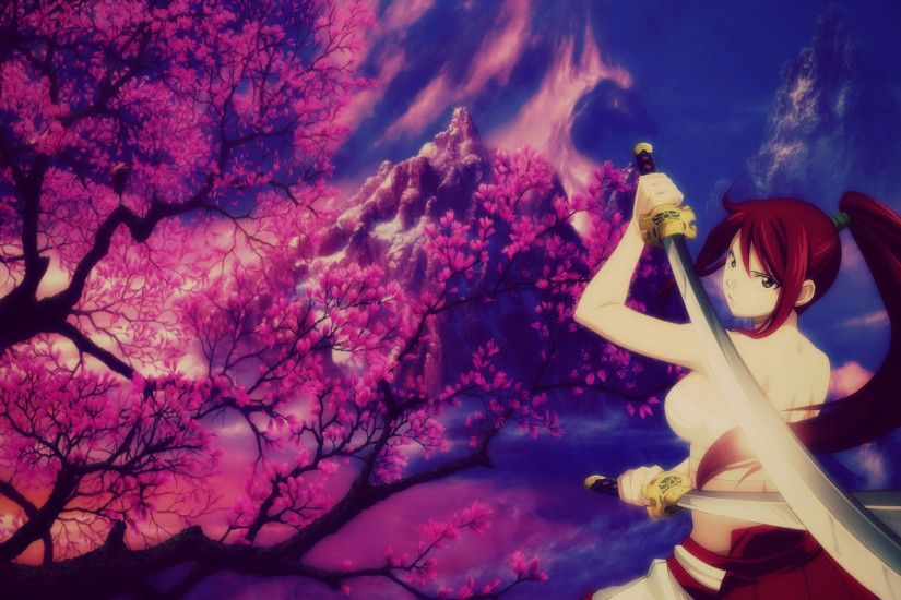 Anime - Fairy Tail Erza Scarlet Sword Girl Anime Wallpaper