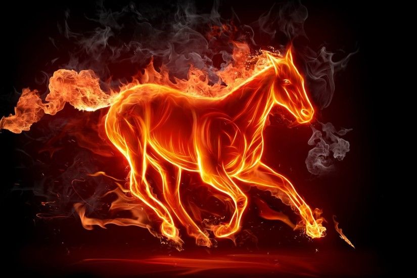 3d-Wallpaper-of-fire-effect-of-horse-in-