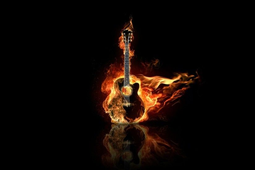 Fire Guitar Wallpaper hd