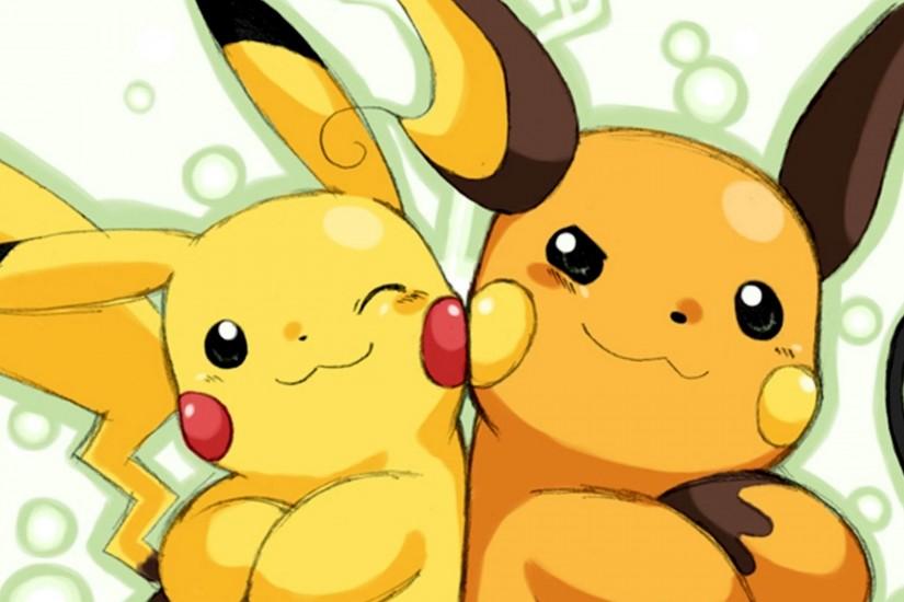 Wallpaper Two Pokemon, Cute Pikachu, Background Play