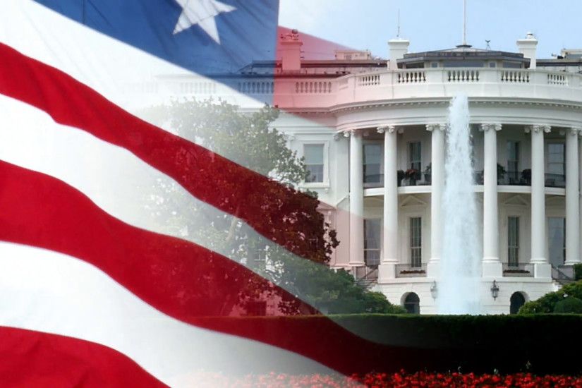 A patriotic background of a slow motion American flag composited over a  shot of the White House. Stock Video Footage - VideoBlocks