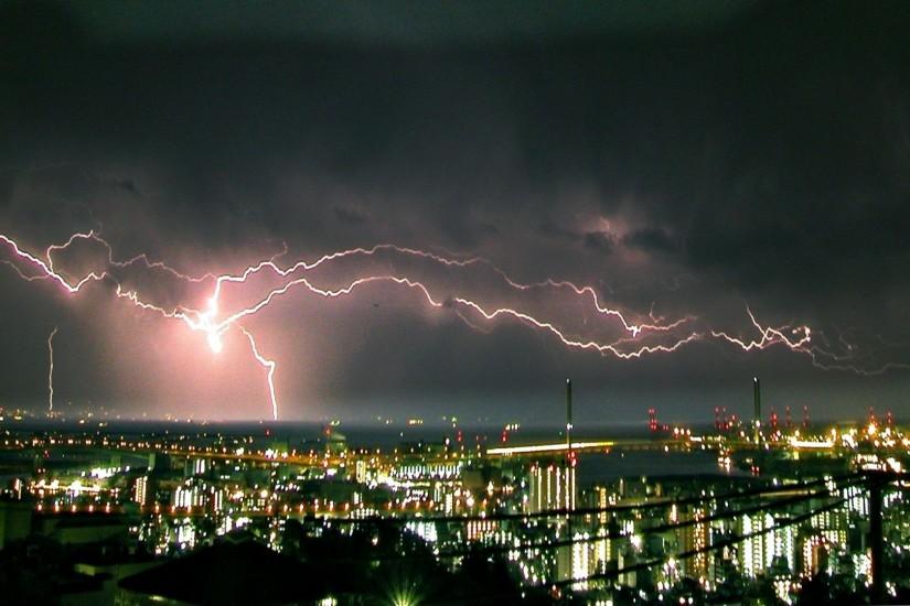 Real Lightning Storm Background.